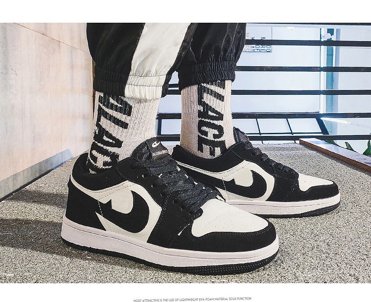 jordan 1 black and white low cut