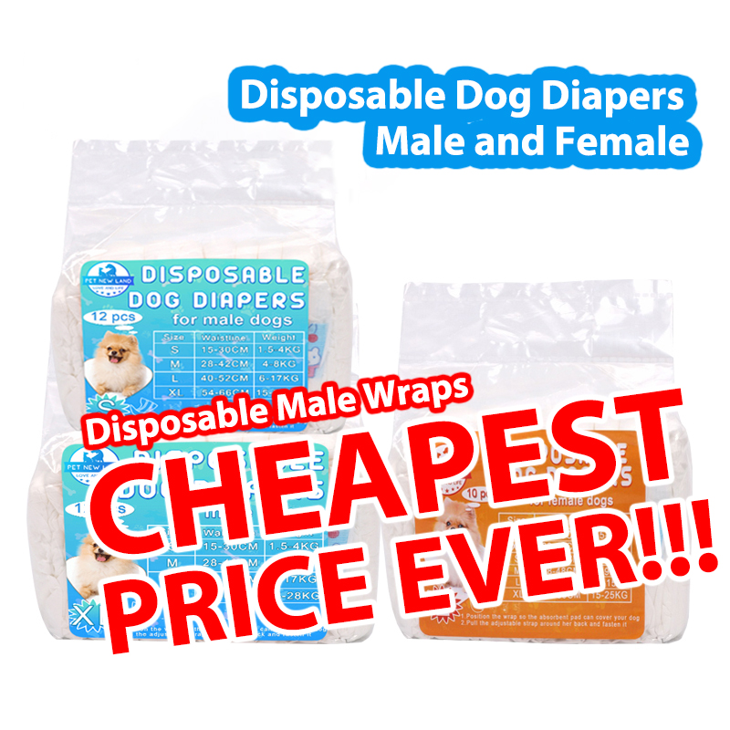 Disposable Dog Diapers Wraps - 10/12 Pack (Male&Female)