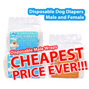 Disposable Dog Diapers Wraps - 10/12 Pack (Male&Female)