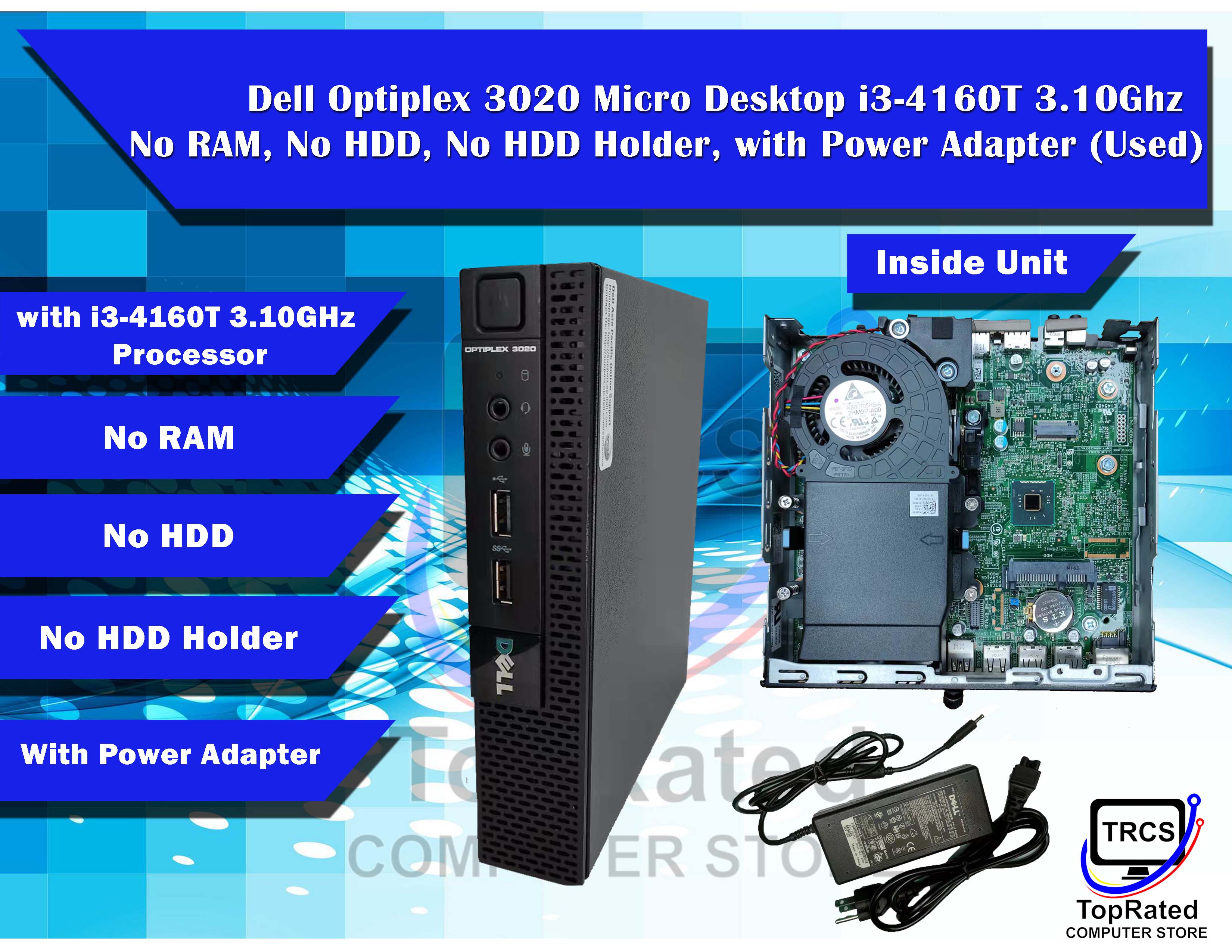 Dell Optiplex 3020 Micro Desktop i3-4160T  No RAM, No HDD, No HDD  Holder, with Power Adapter (refurbished) | Lazada PH
