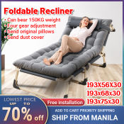 Portable Folding Bed with Adjustable Backrest and Mattress