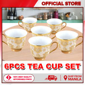 SK Mixes Shop European Style Gold Plated Ceramic Cup Set