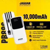 Jaguar Electronics 10000mAh Power Bank with Built-in Cable