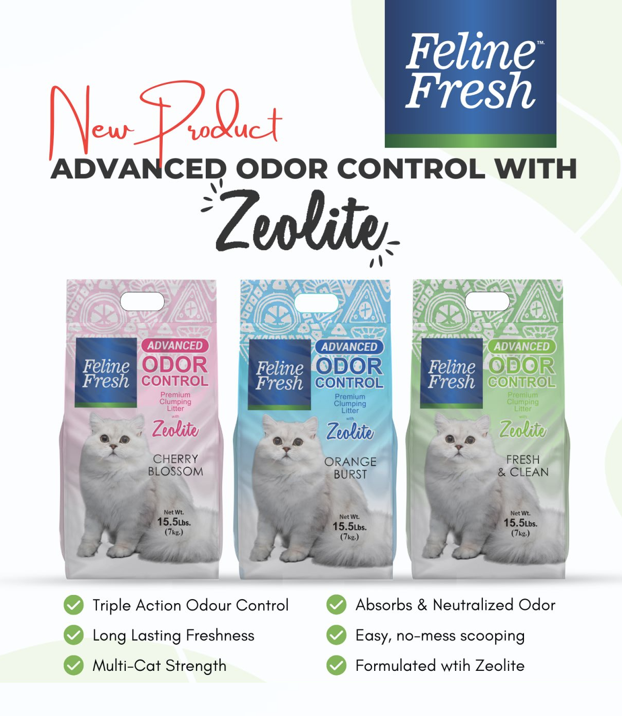 New Feline Fresh Super Premium Sand Cat Litter Triple Action Odour - Main Image