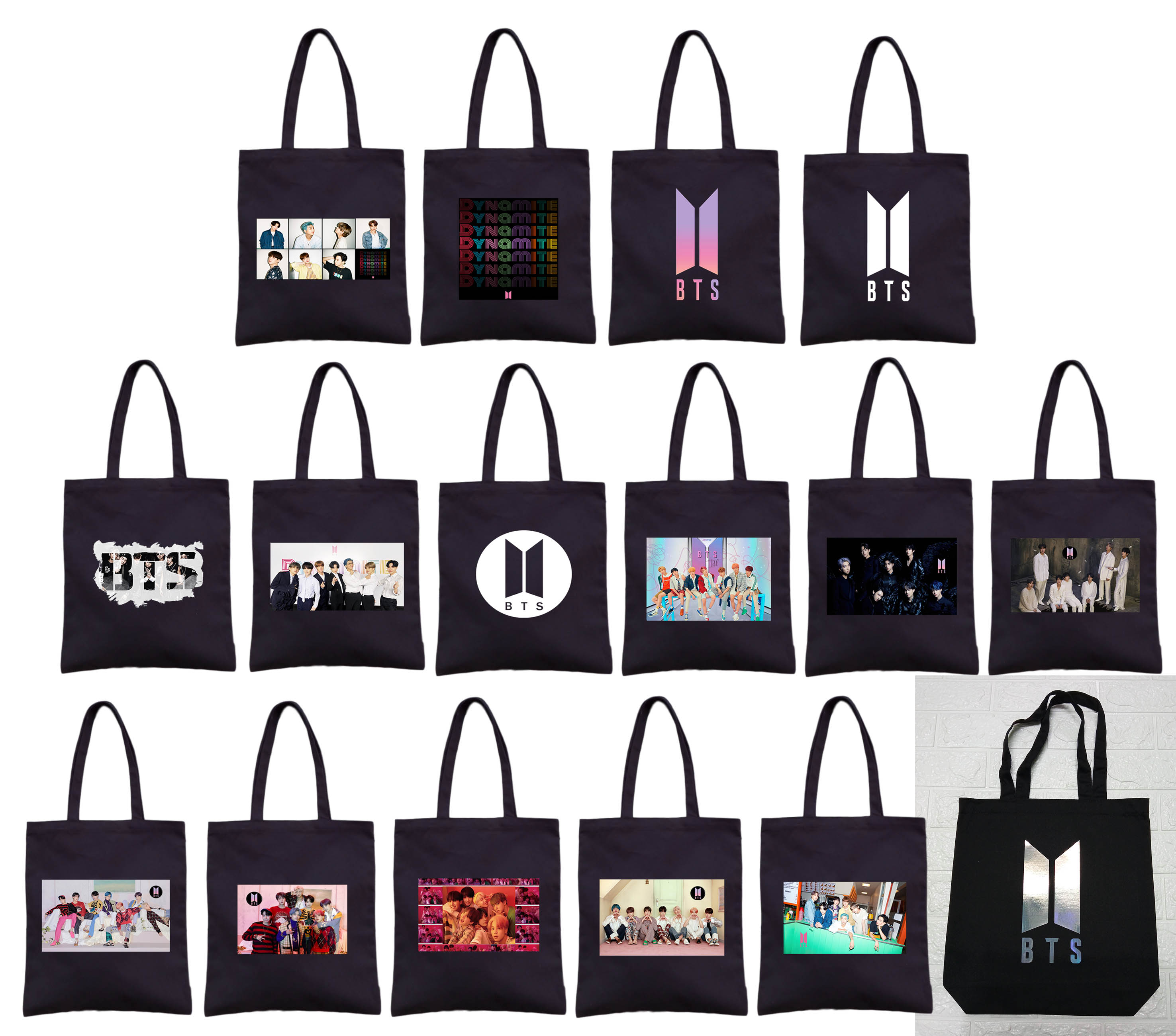 I love BTS Design Canvas Tote Bag - COPYCATZ