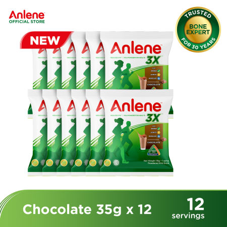 Anlene 3X Adult Milk Powder Chocolate 35G x12