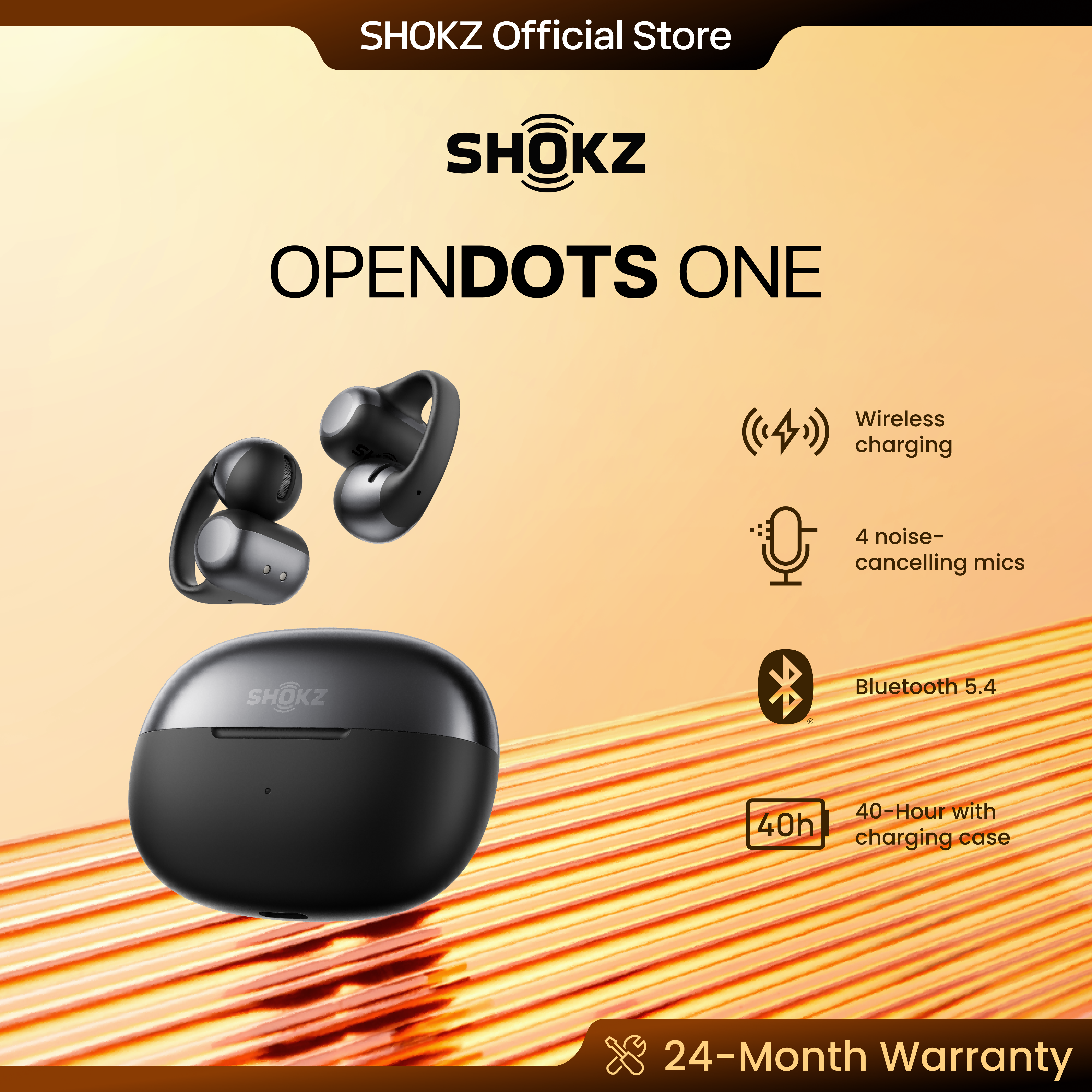 NEW Shokz OpenDots ONE E310 titanium ring ear clip Bluetooth sports headset 6.5g, super battery life support fast charging support wireless charging, IP54 protection waterproof and dustproof, dual-device connection.