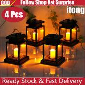 Waterproof LED Solar Garden Light with Flickering Flameless Candle