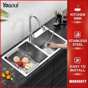 YOWXII Stainless Steel Kitchen Sink with Faucet Set