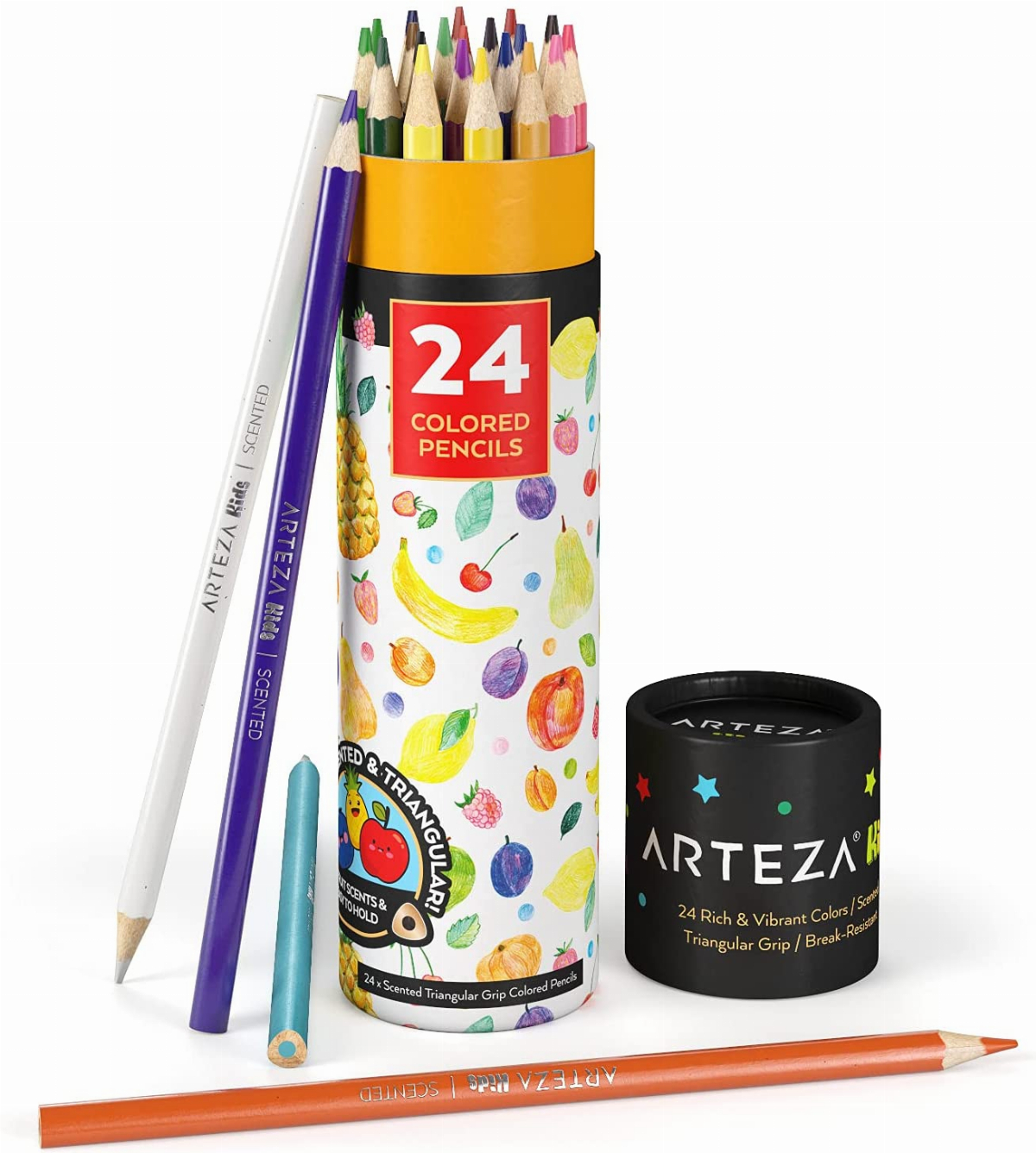 Arteza White Charcoal Pencils, Pack of 12, Smooth