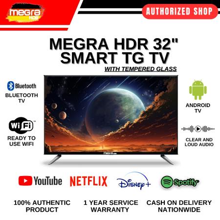 MegraHDR 32" Smart LED TV, Android 11, Bluetooth, HD Ready