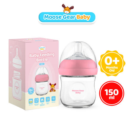 Moose Gear Pink Anti-Colic Baby Bottle 150ml for Newborns