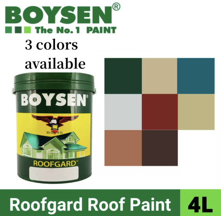 S.W. Boysen Roofgard 4L Gloss Acrylic Roof Paint - 3 Colors