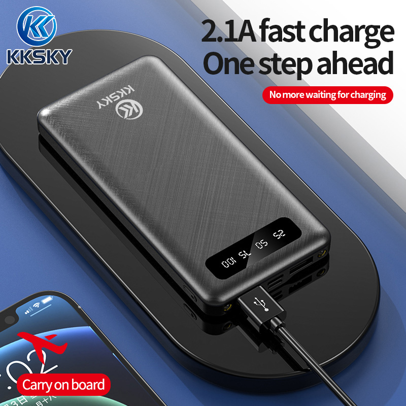 KKSKY 10000mAh Slim Fast Charging Powerbank for Cellphones, iPhone, Android