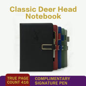 416 Pages A5 Faux Leather Business Notebook with Pen