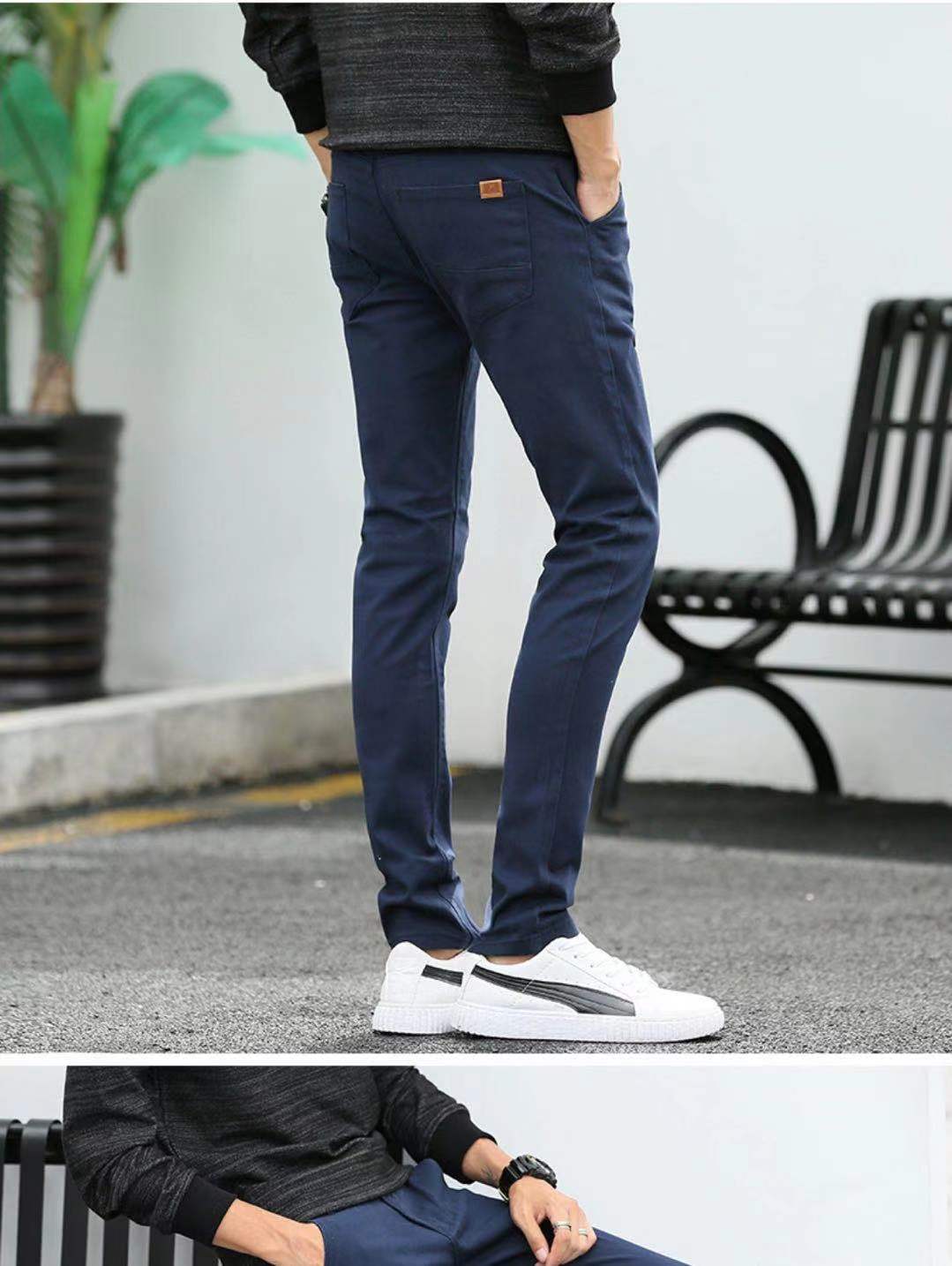 Mens fashion Skinny Pants Denim Elasticity skinny jeans for mens