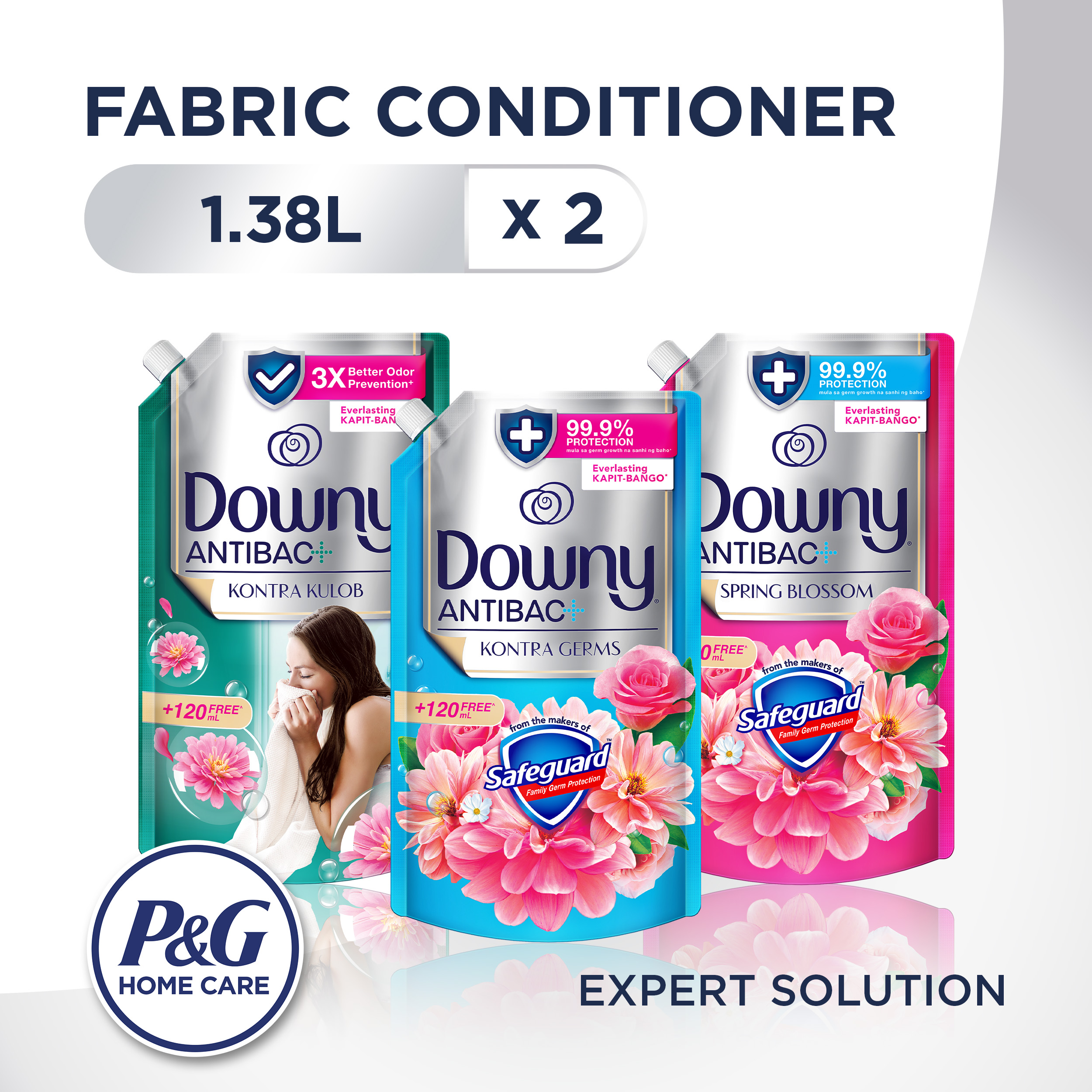 Downy Antibac Fabric Conditioner 1.38L Refill - Green