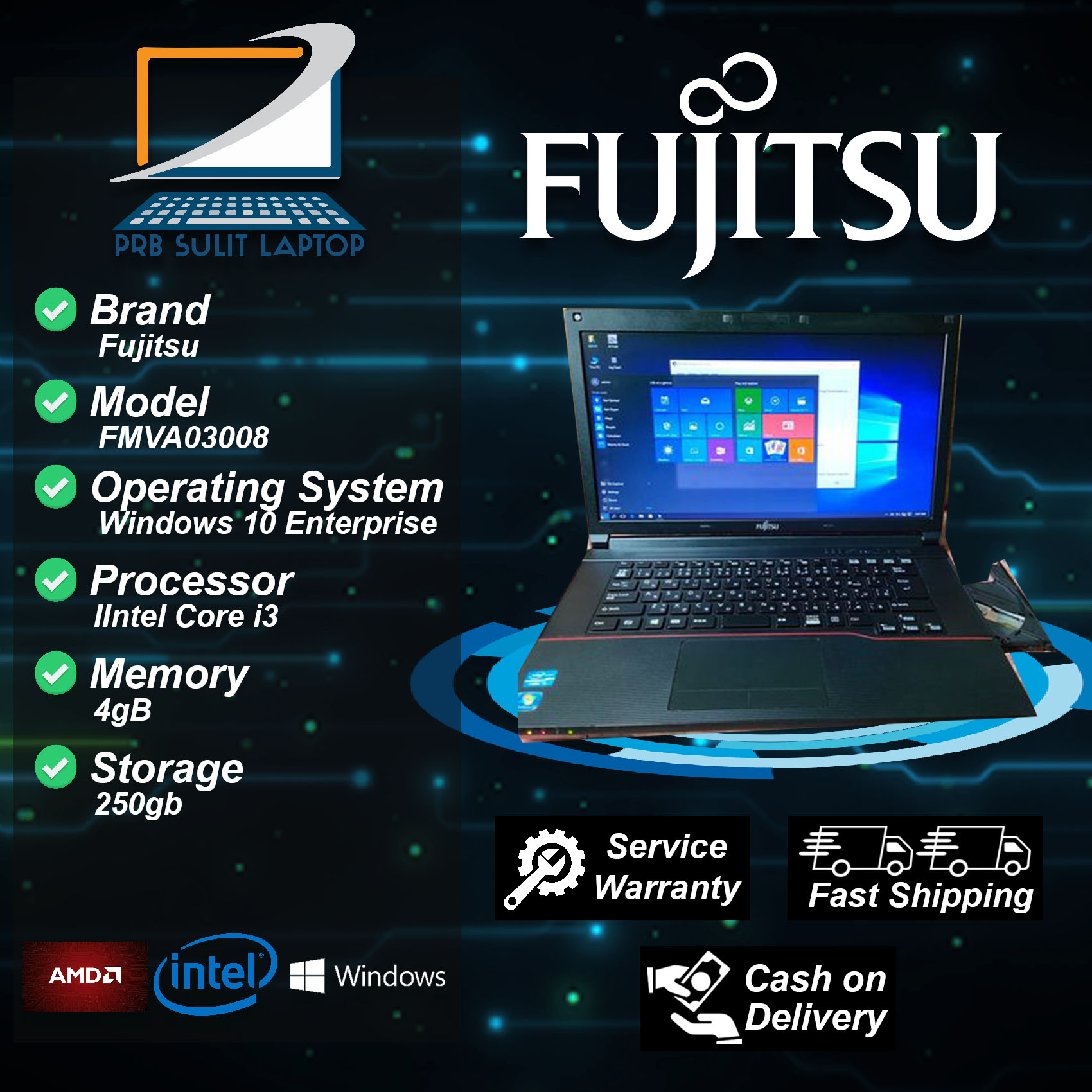 Original High Quality Japan Laptop Fujitsu FMVA08007 Windows 10