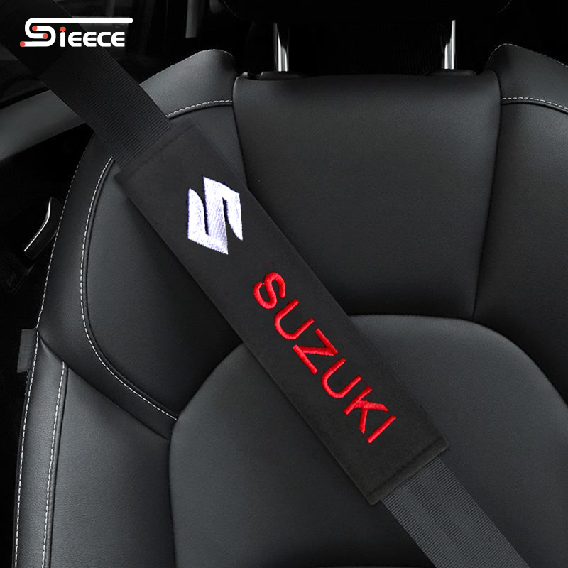 Sieece Car Seat Belt Cover Universal Car Cotton Safety Belt Shoulder Protection Strap For Suzuki Swift Ertiga Jimny Celerio Dzire Vitara Ciaz XL7 APV