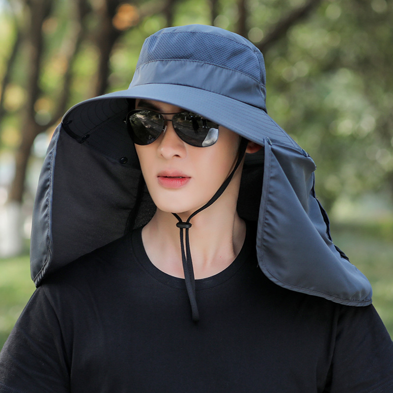 Fisherman Hat for Men Waterproof Sun Hat UV Protection with Mask 2in1 Fishing  Hat Face Neck Hat Sun Cap Face Breathable Detachable Anti UV Hat for Men