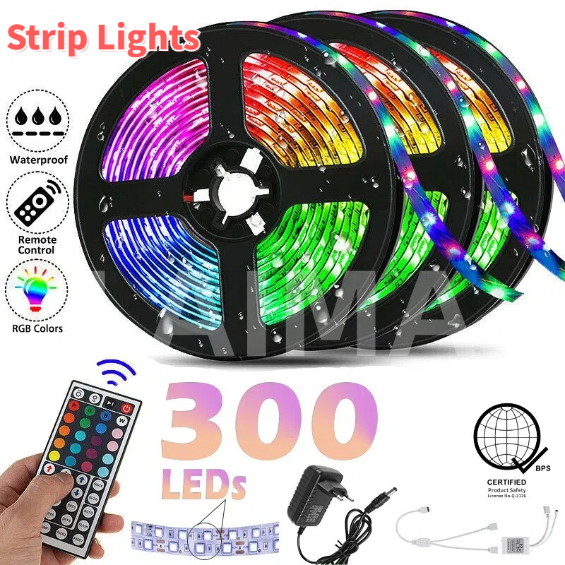 5V RGB LED Strip Lights - 300 Waterproof 2835 LEDs