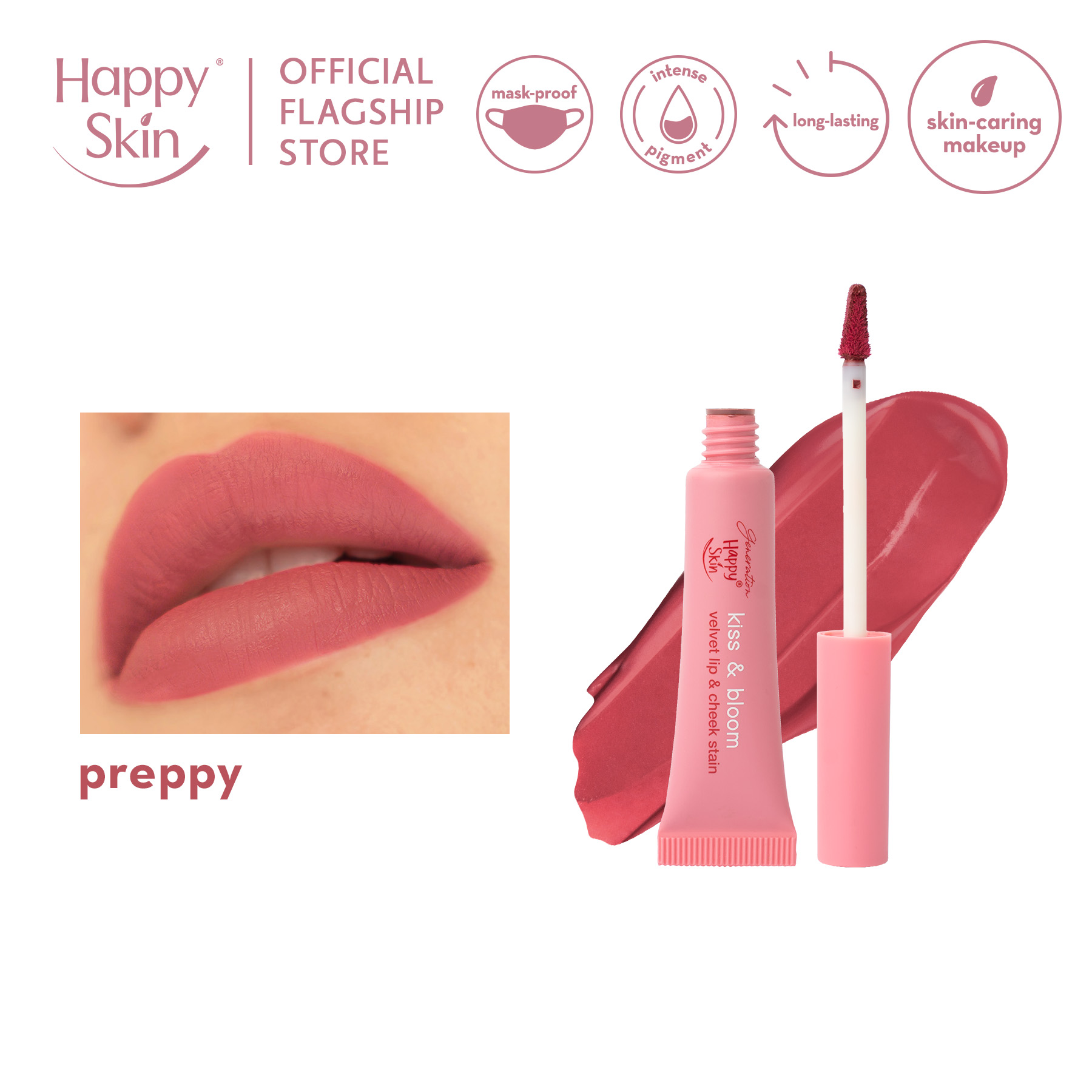 Discount on Happy Skin  shoes - SKU: Generation Happy Skin Kiss & Bloom Velvet Lip & Cheek Stain In Preppy