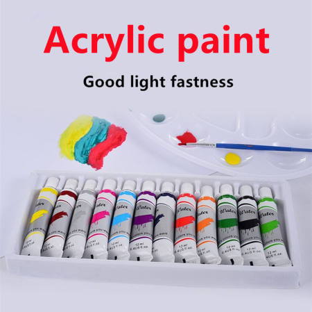 Vibrant Pigmented Acrylic Paint Tubes for Artists - 