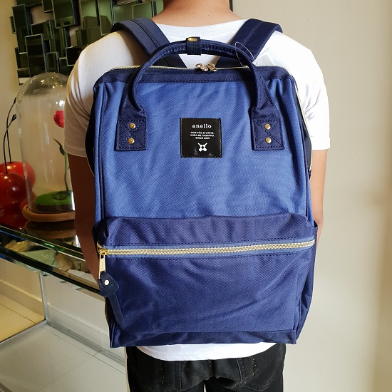 navy blue canvas backpack