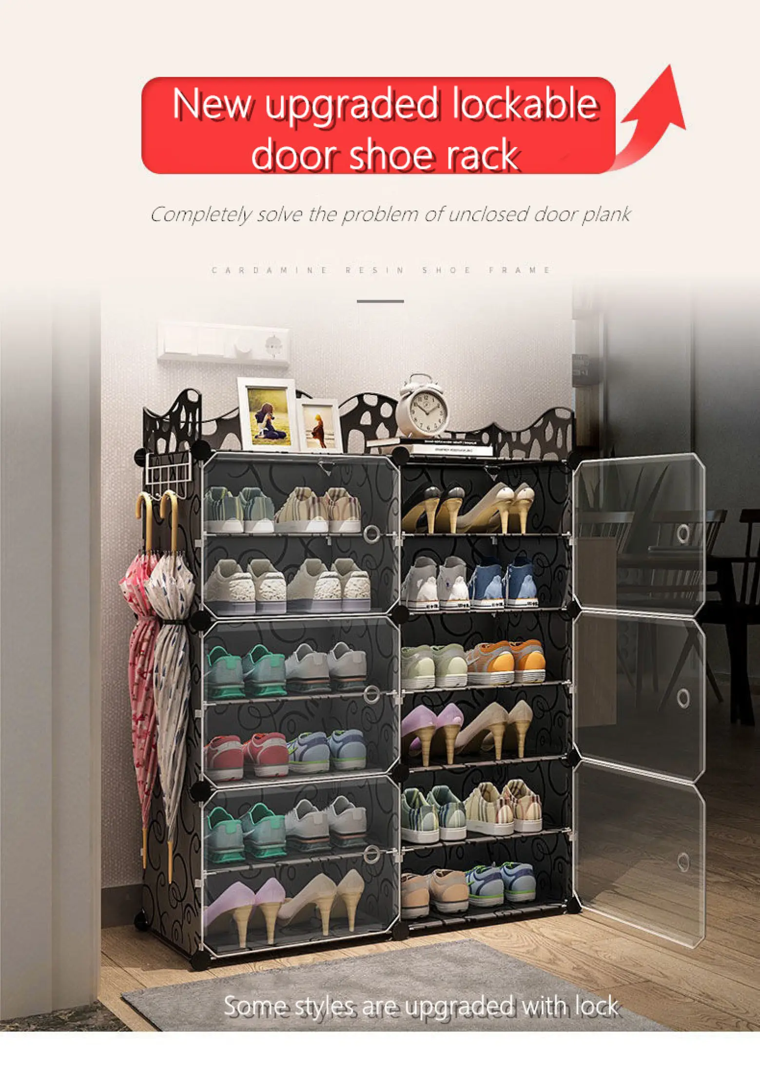 resin shoe rack on Simple Shoe Rack Dustproof 4 Layer 6 Layer Multi Function Easy To Assemble Cabinet Resin Plastic Multi Layer Door Finishing Storage Transparent Shoe Cabinet Lazada Ph