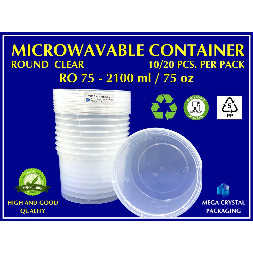 100oz/3000ml Round Microwavable Plastic Container with Lid supplier