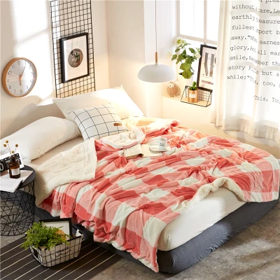 Mini Home Textiles Double Layers Smooth As Milk Blanket Throw Plush Warm Sleeping Blanket for Autumn Winter Blanket (8)