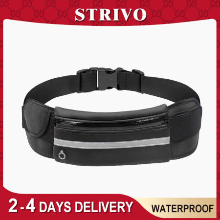 STRIVO Waterproof Running Waist Bag with Reflective Strips