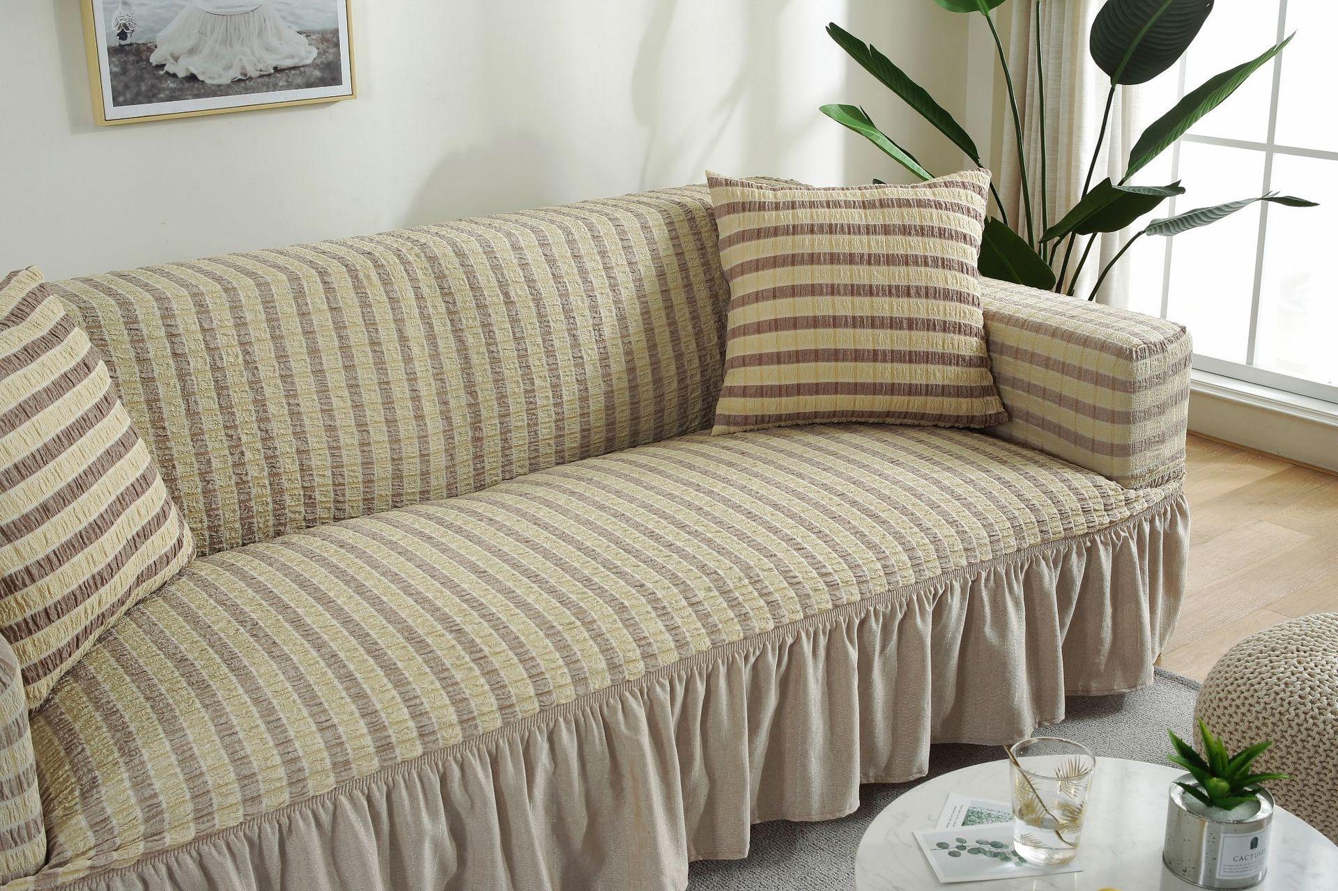 Yo Fun 1 2 3 Seater Full Sofa Cover With Elastic Skirt L Shape