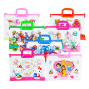 Clear Plastic Envelope with Handle Character Design for Kids Zipper Closure School Supply