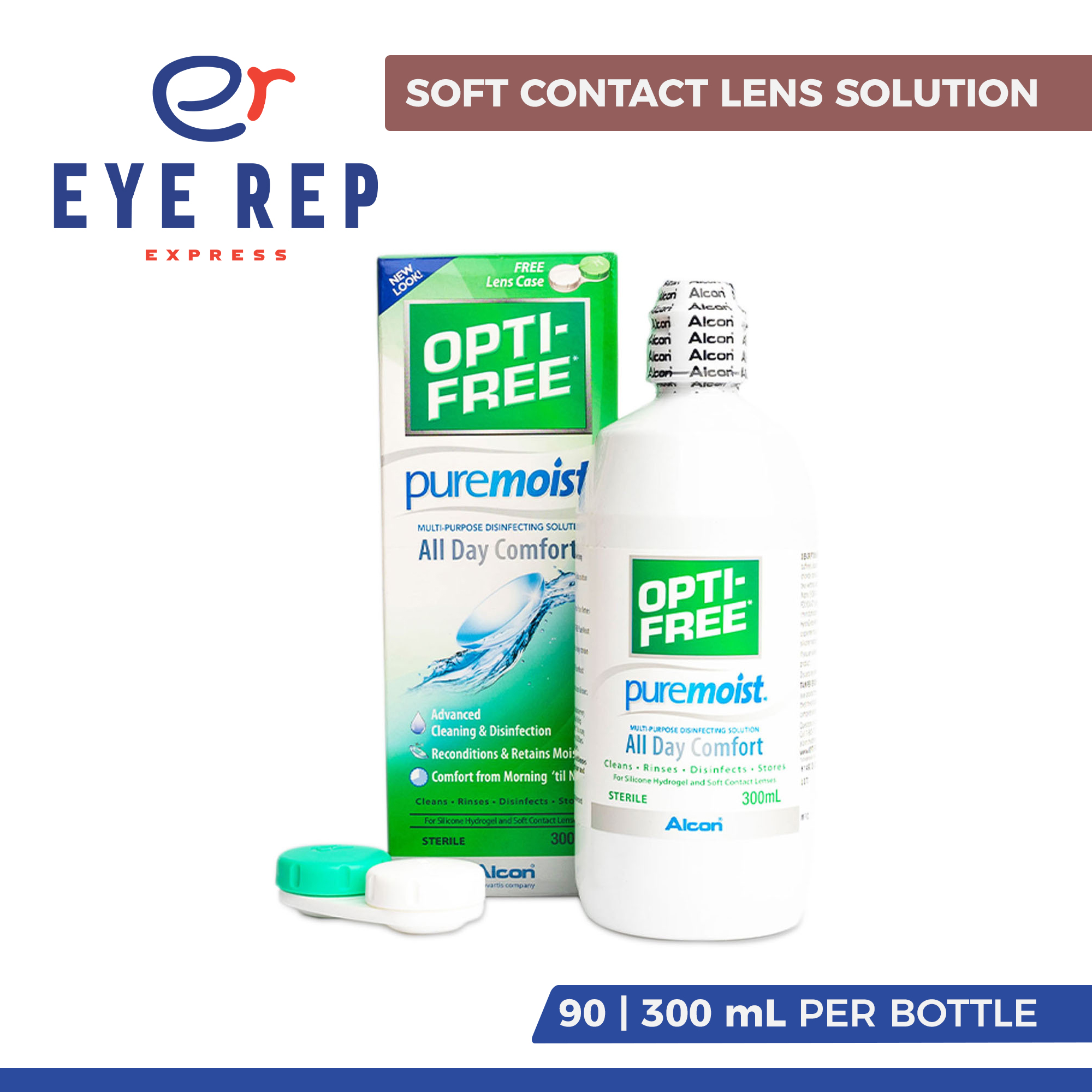 Opti-Free Puremoist Contact Lens Solution + Free Case