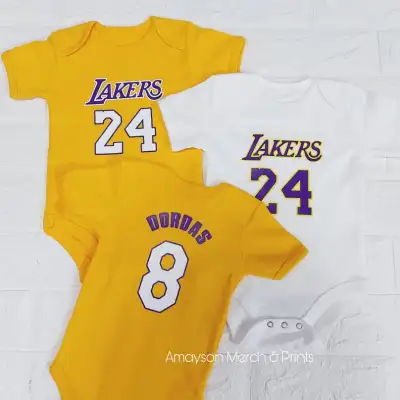Amayson NBA Lakers basketball team jersey baby onesie (4)