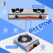 Stainless Steel Gas Stove with Double and Single Burners