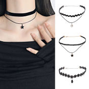 Corinna Black Lace Gothic Choker Necklace for Women