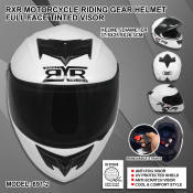 RXR Motorcycle Full Face Helmet with Tinted Visor, Brand Included