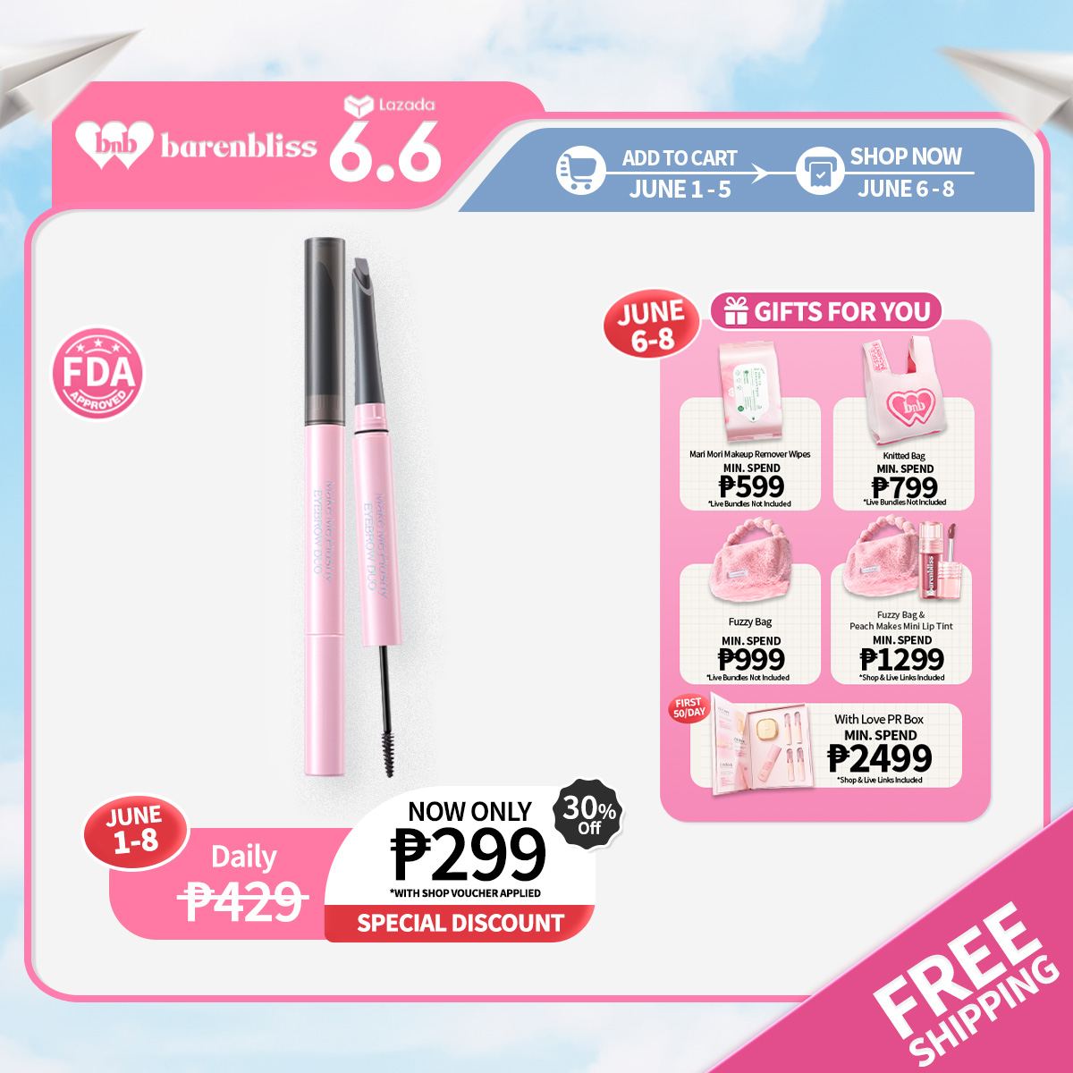 Discount on barenbliss  shoes - SKU: barenbliss BNB Make Me Plushy Eyebrow I Duo 2-in-1 Eyebrow Browcara l Water-Smudge-Sweat-proof I 24H