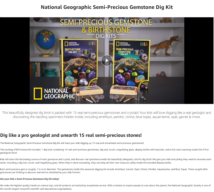 Semi-Precious Gemstone & Birthstone Dig Kits - National Geographic