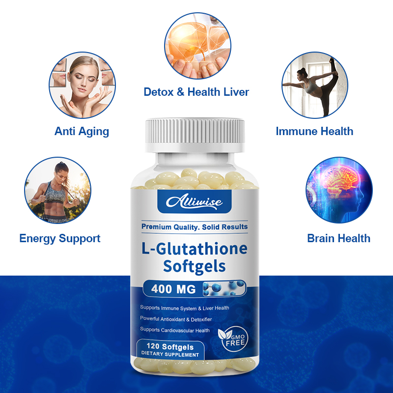 alliwise glutathione review Softgels 400mg Per Serving Antioxidant Support Immune & Liver Health Skin Complexion Care Non-GMO 120 Softgels Dietary Supplement restoration AHK-Cu for Hair Loss: Volume:50mg – 5 vial lab pack (Save 5%)