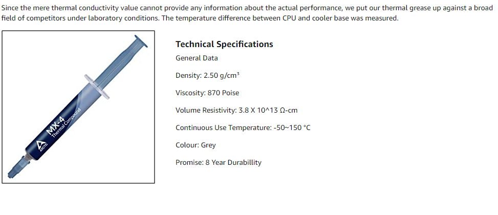 Arctic MX-4 – Thermal Paste With Spatula 4 Gram, High Performance Carbon  Base, Heat Sink Paste