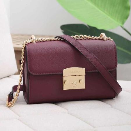 Authentic Quality ALDO Sling Chain bag-Maroon