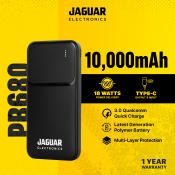 Jaguar Electronics 10000mAh Power Bank with Fast Charging - White