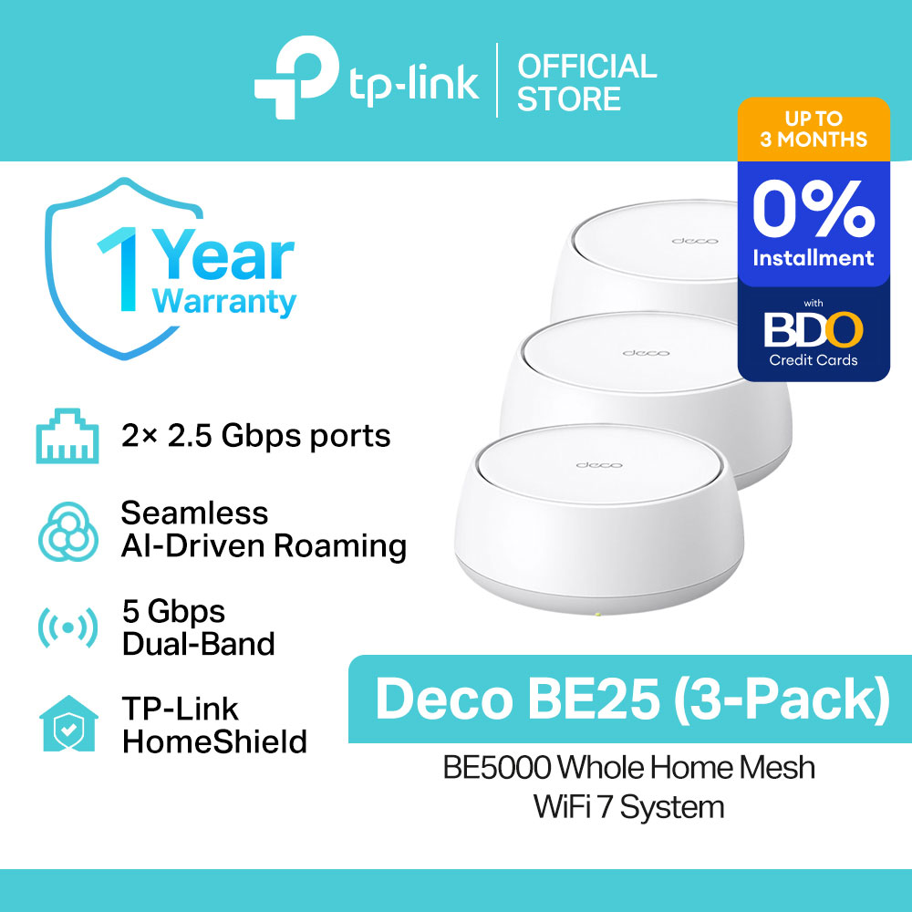 TP-Link Official Store / Deco BE25 BE5000 / 2.4GHz and 5GHz Dual-Band Whole Home Mesh Smart Access Point WiFi 7 Router - Image 2
