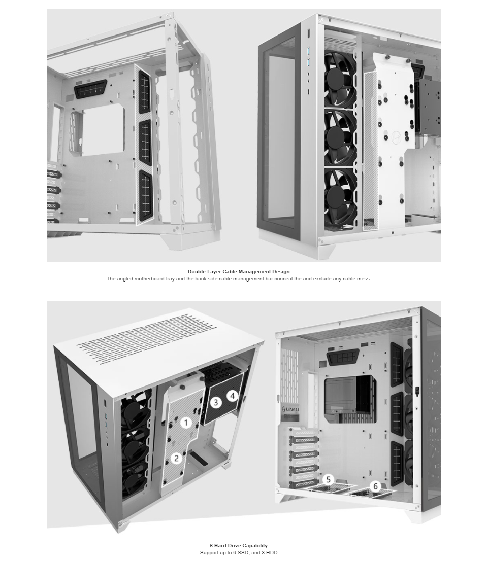 LIAN LI PC-O11 Dynamic Black Tempered Glass on the Front and Left Side, Chassis Body SECC ATX O11 Dynamic Mid Tower Gaming Computer Case - PC-O11DX