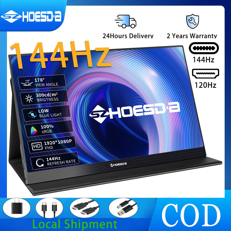 SZHOESD 15.6" 144Hz Gaming Monitor, HDMI, Type-C