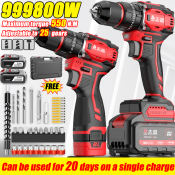 German Technology Cordless Electric Impact Drill with 2 Batteries