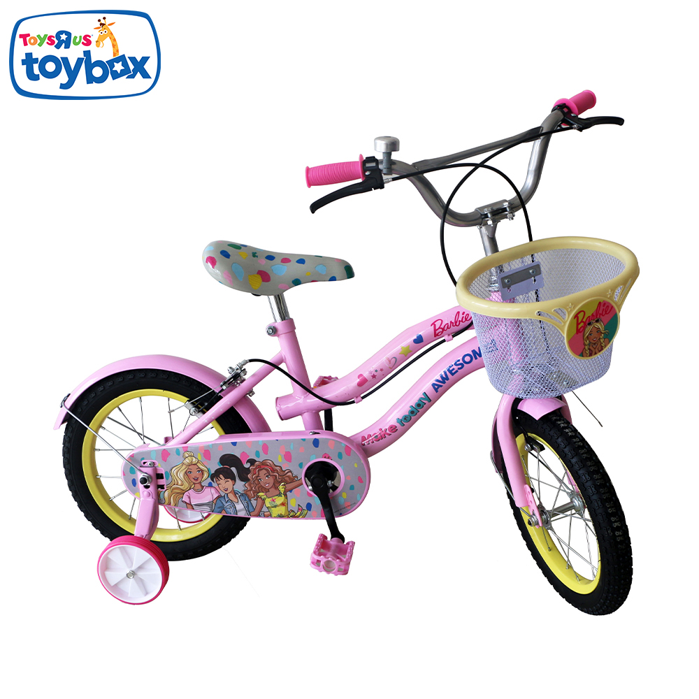 barbie bicycle with training wheels